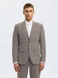 Selected Oasis Wool Linen Blend Suit Jacket, Dark Sand Melange