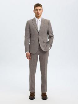 Selected Oasis Wool Linen Blend Suit Jacket - view 2, Dark Sand Melange