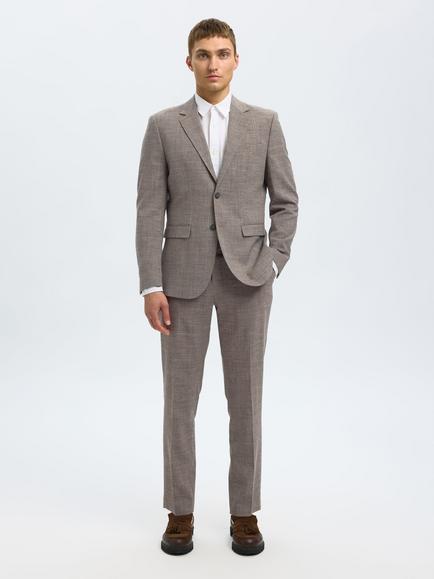 Selected Oasis Wool Linen Blend Suit Jacket - view 2, Dark Sand Melange