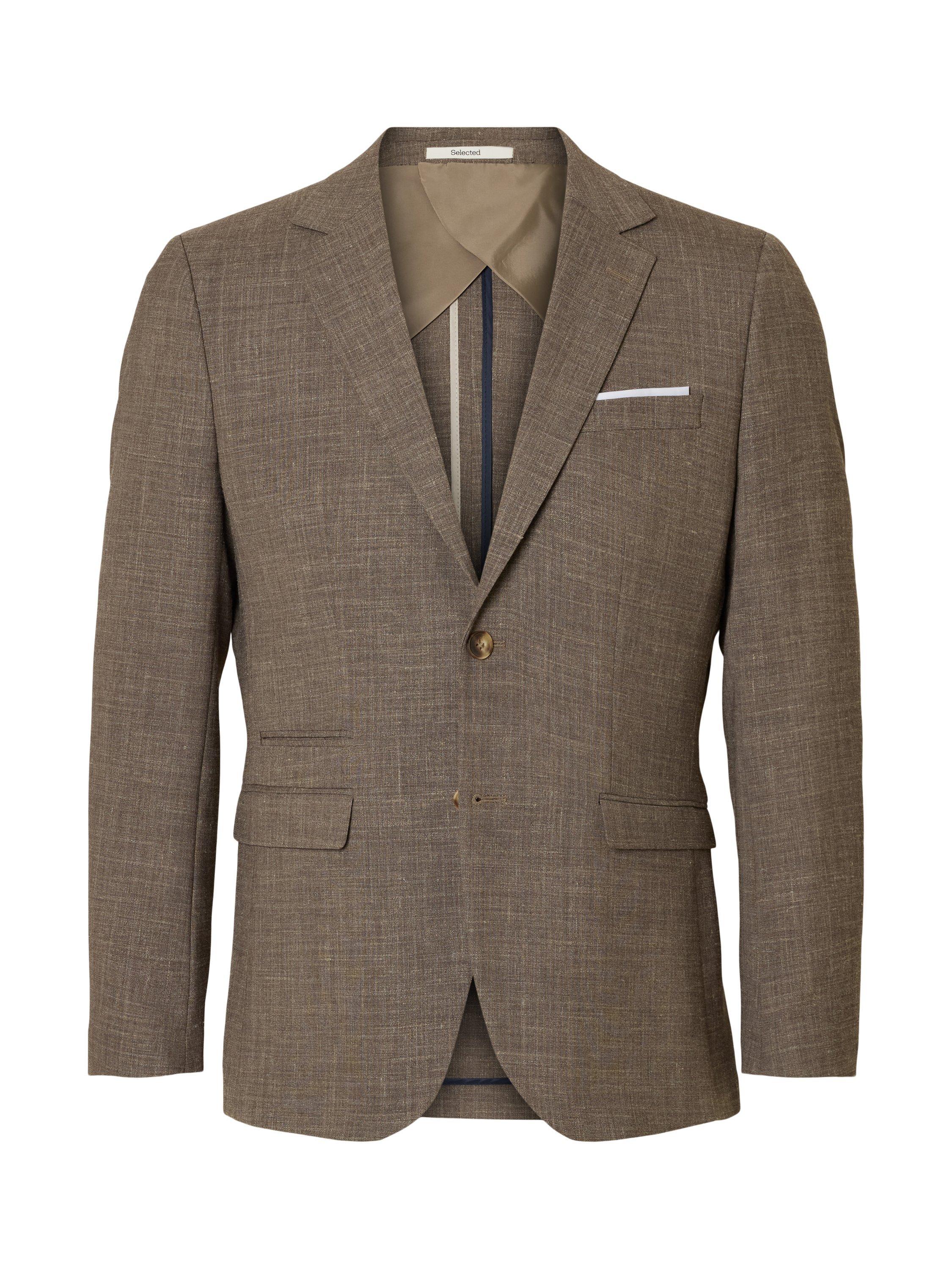 Product image 6 of 7, which shows Selected Oasis Wool Linen Blend Suit Jacket, Dark Sand Melange, 36R
