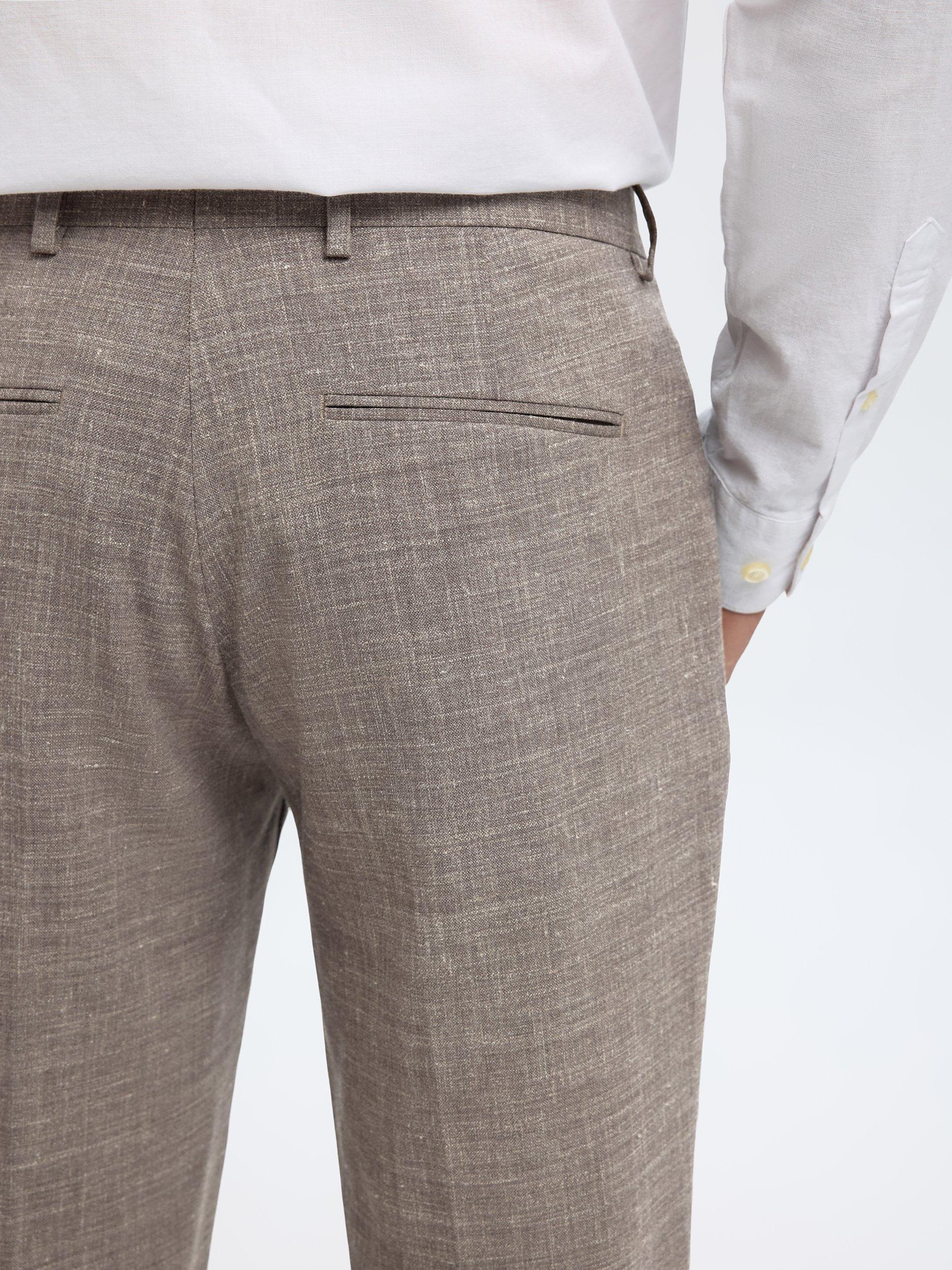 Product image 5 of 7, which shows Selected Oasis Wool Linen Blend Suit Trousers, Dark Sand Melange, 30R