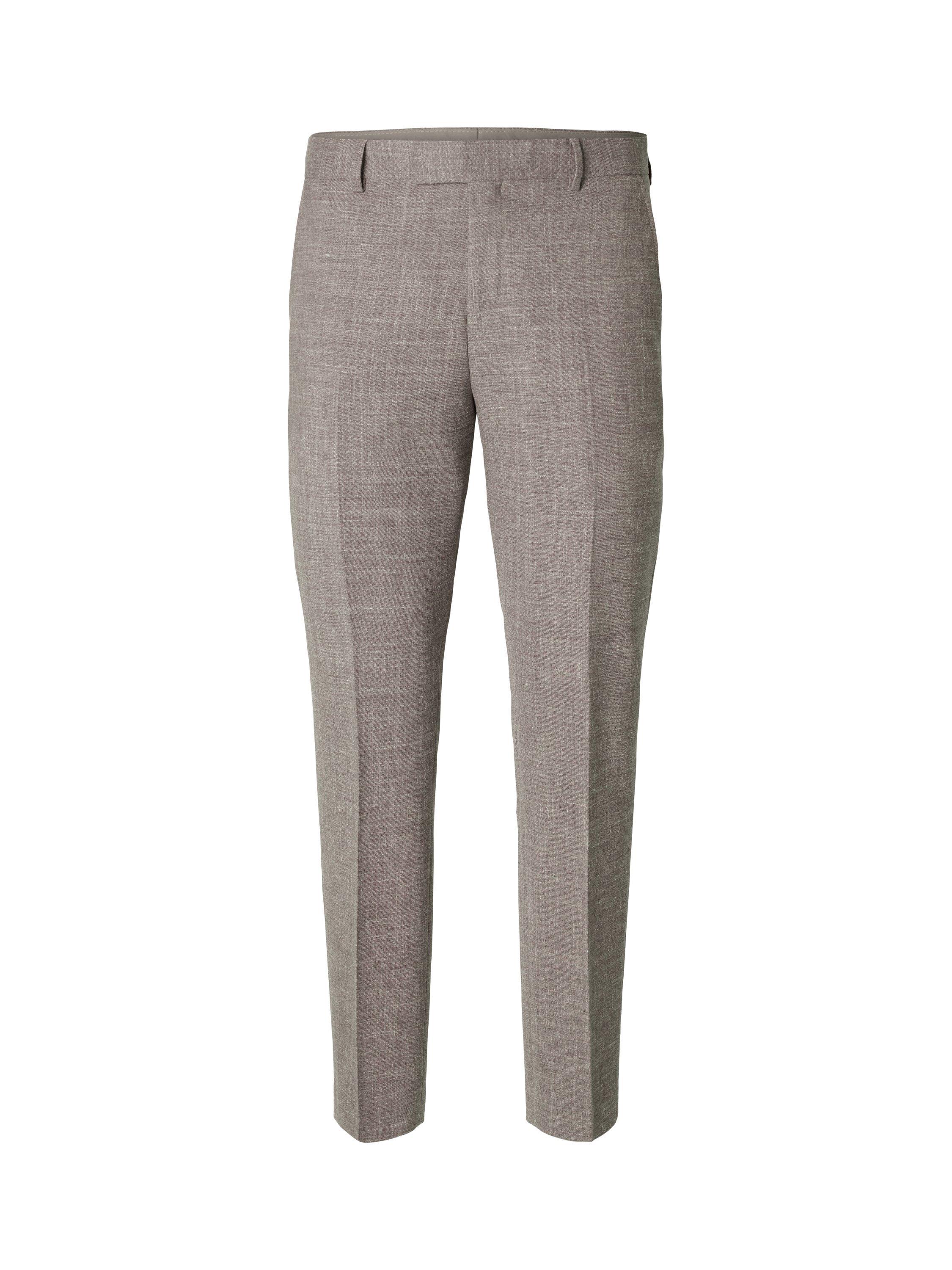 Product image 7 of 7, which shows Selected Oasis Wool Linen Blend Suit Trousers, Dark Sand Melange, 30R