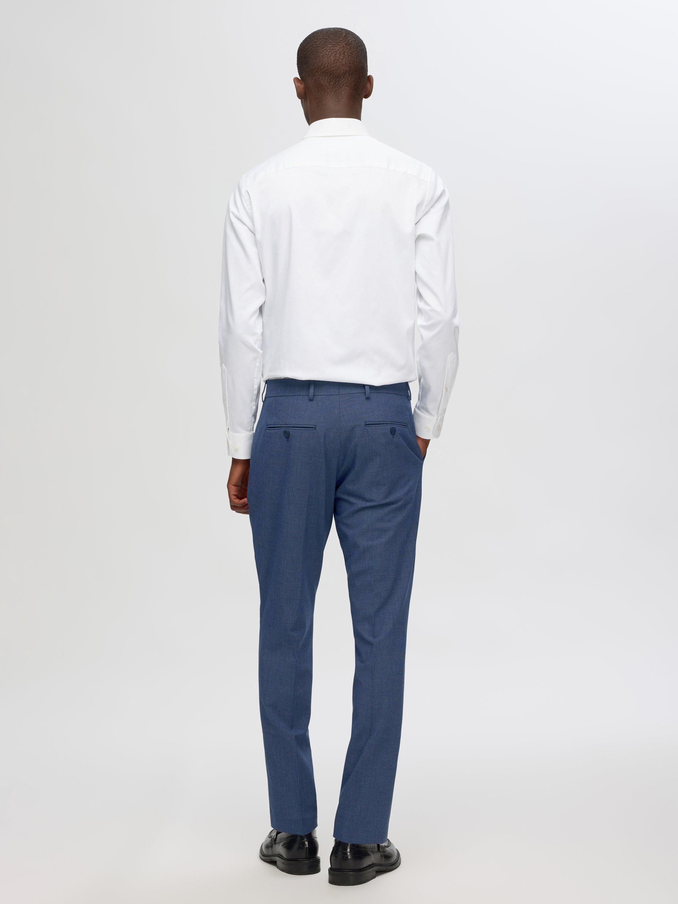 Product image 2 of 6, which shows Selected Liam Slim Fit Tailored Suit Trousers, Mid Blue, 30R