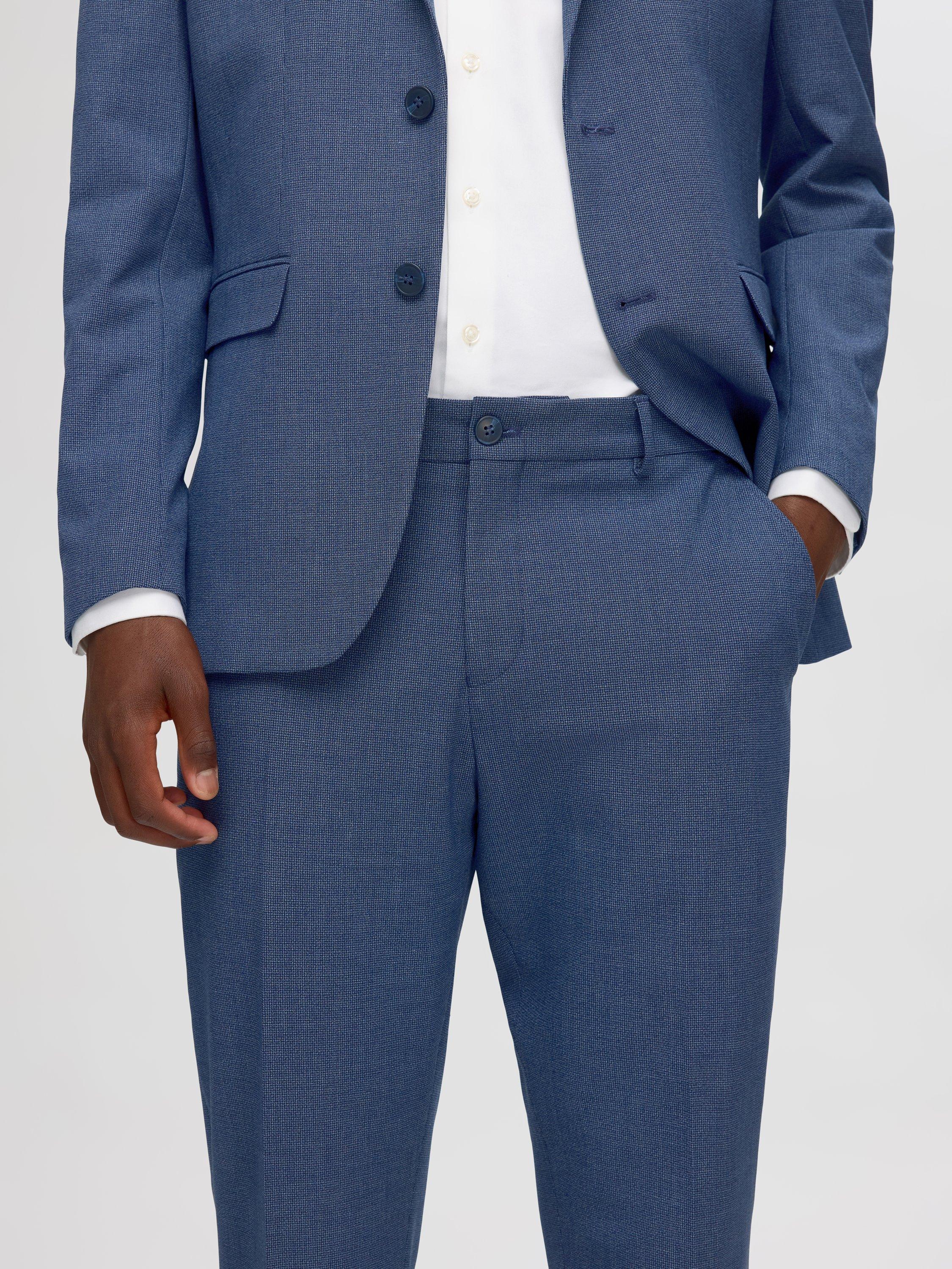 Product image 4 of 6, which shows Selected Liam Slim Fit Tailored Suit Trousers, Mid Blue, 30R