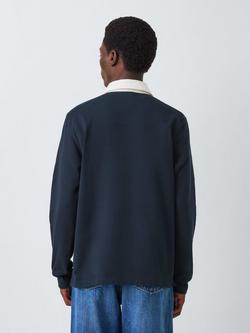 John Lewis Cotton Rugby Shirt, Sky Captain - view 2, Sky Captain