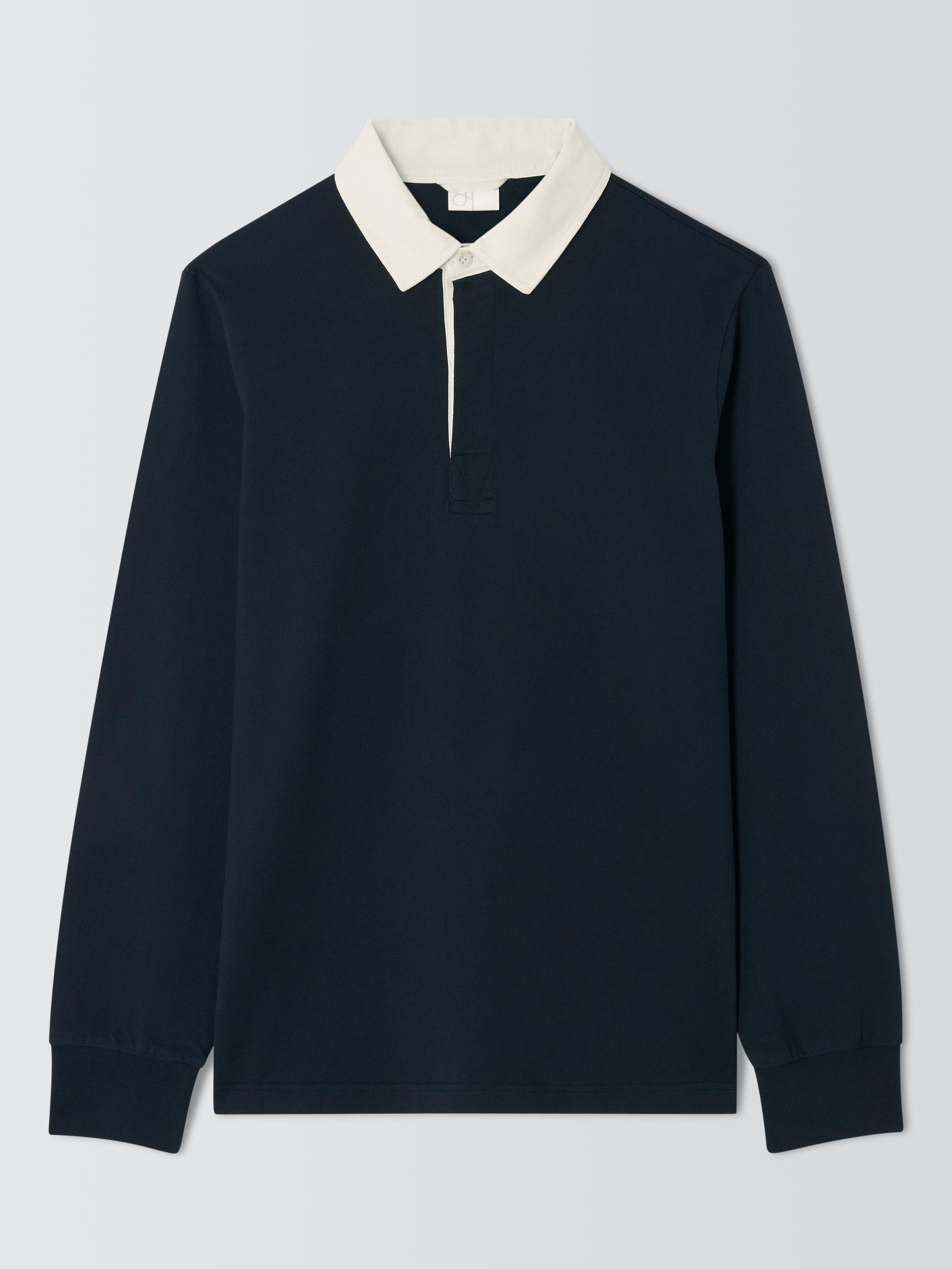 Product image 3 of 6, which shows John Lewis Cotton Rugby Shirt, Sky Captain, S