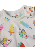 Polarn O. Pyret Baby Ice Cream Print Bodysuit, White