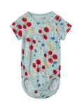 Polarn O. Pyret Baby Poppy Print Bodysuit, Blue