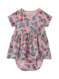 Polarn O. Pyret Baby Strawberry Bodysuit Dress, Pink