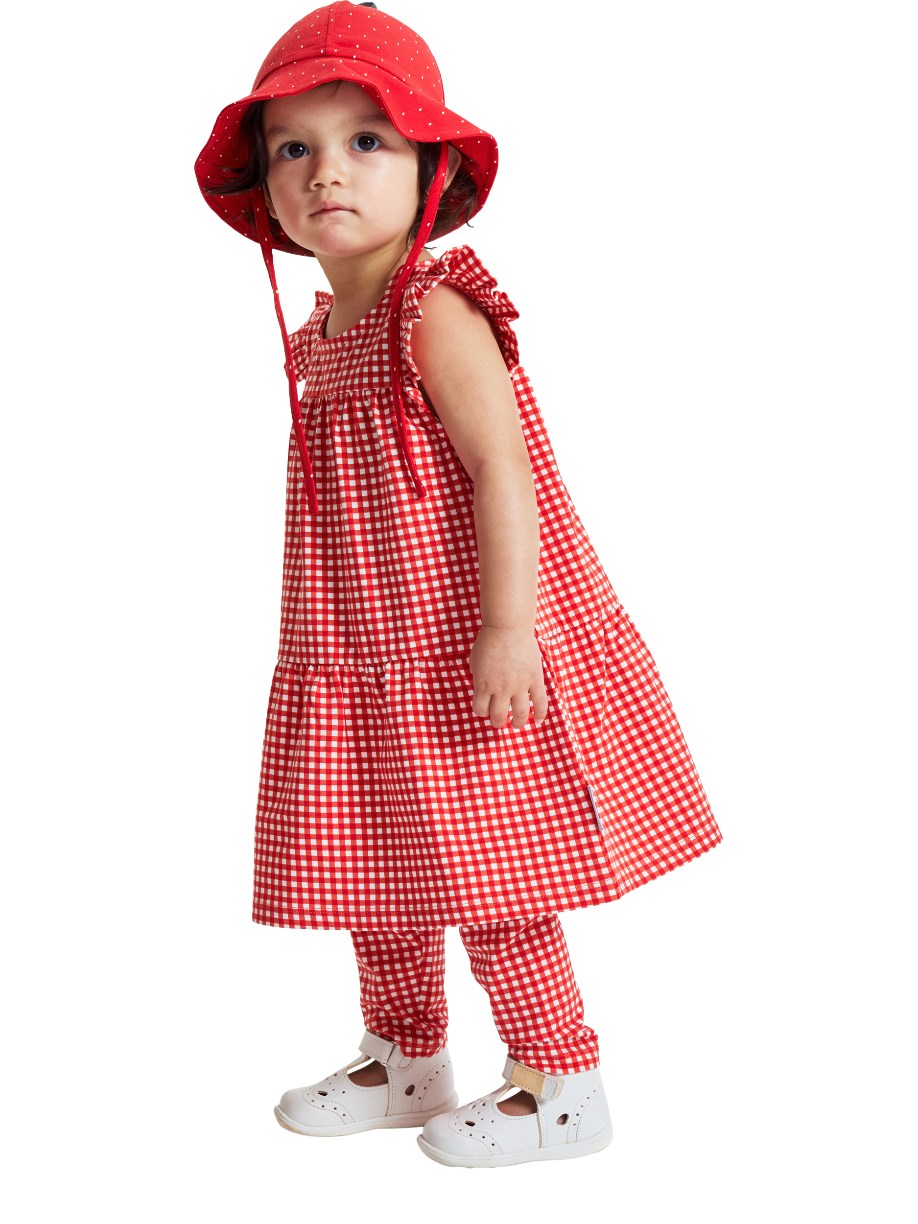 Product image 1 of 3, which shows Polarn O. Pyret Baby Gingham Dress, Red, 1-2 months