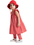 Polarn O. Pyret Baby Gingham Dress, Red
