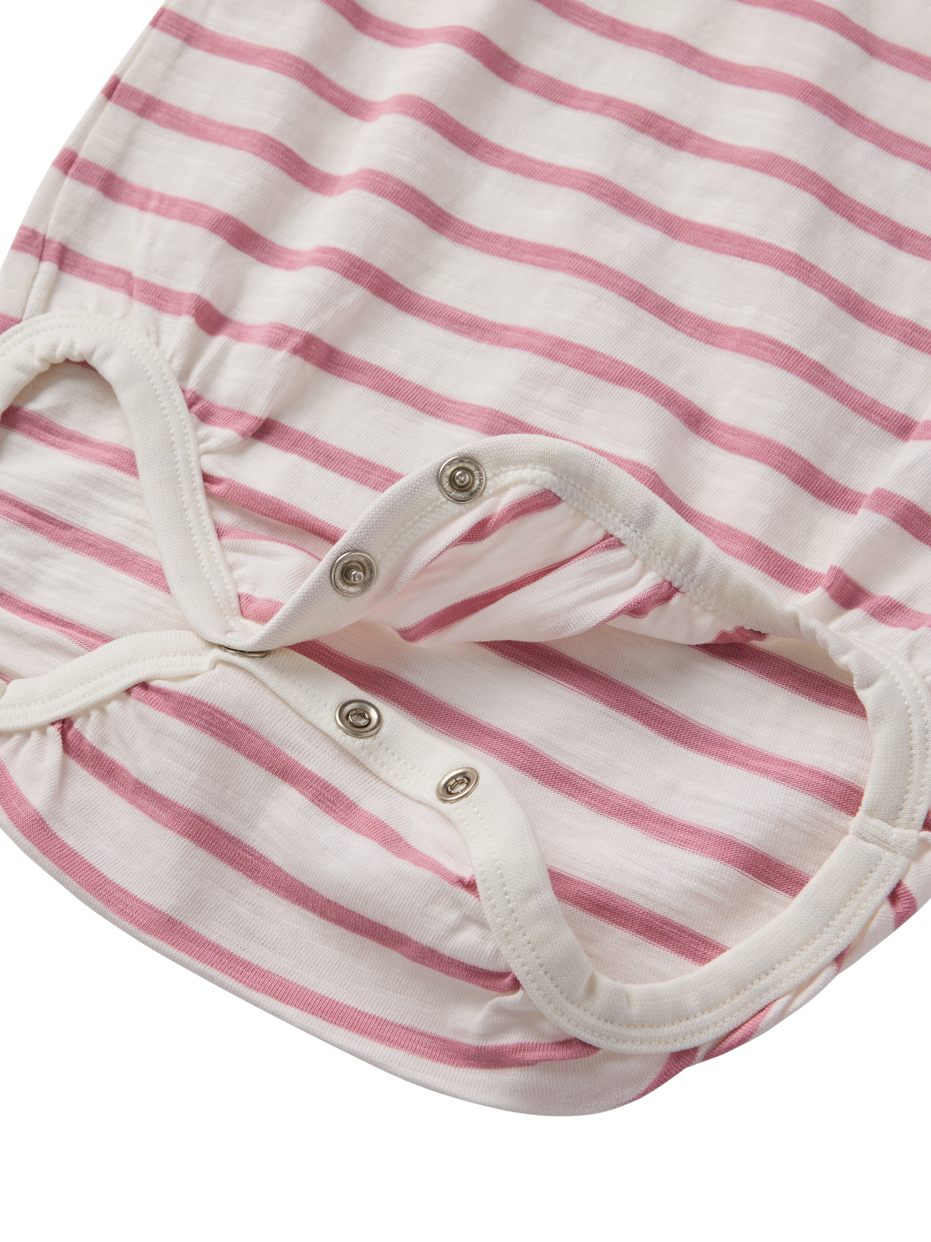 Product image 3 of 3, which shows Polarn O. Pyret Baby Organic Cotton Stripe Bodysuit & Shorts Set, Pink, 1-2 months