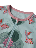 Polarn O. Pyret Baby Carp Print Onesie Pyjamas, Blue