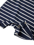 Polarn O. Pyret Baby Stripe Short Sleeve Romper, Blue