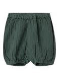 Polarn O. Pyret Baby Organic Cotton Muslin Shorts, Green