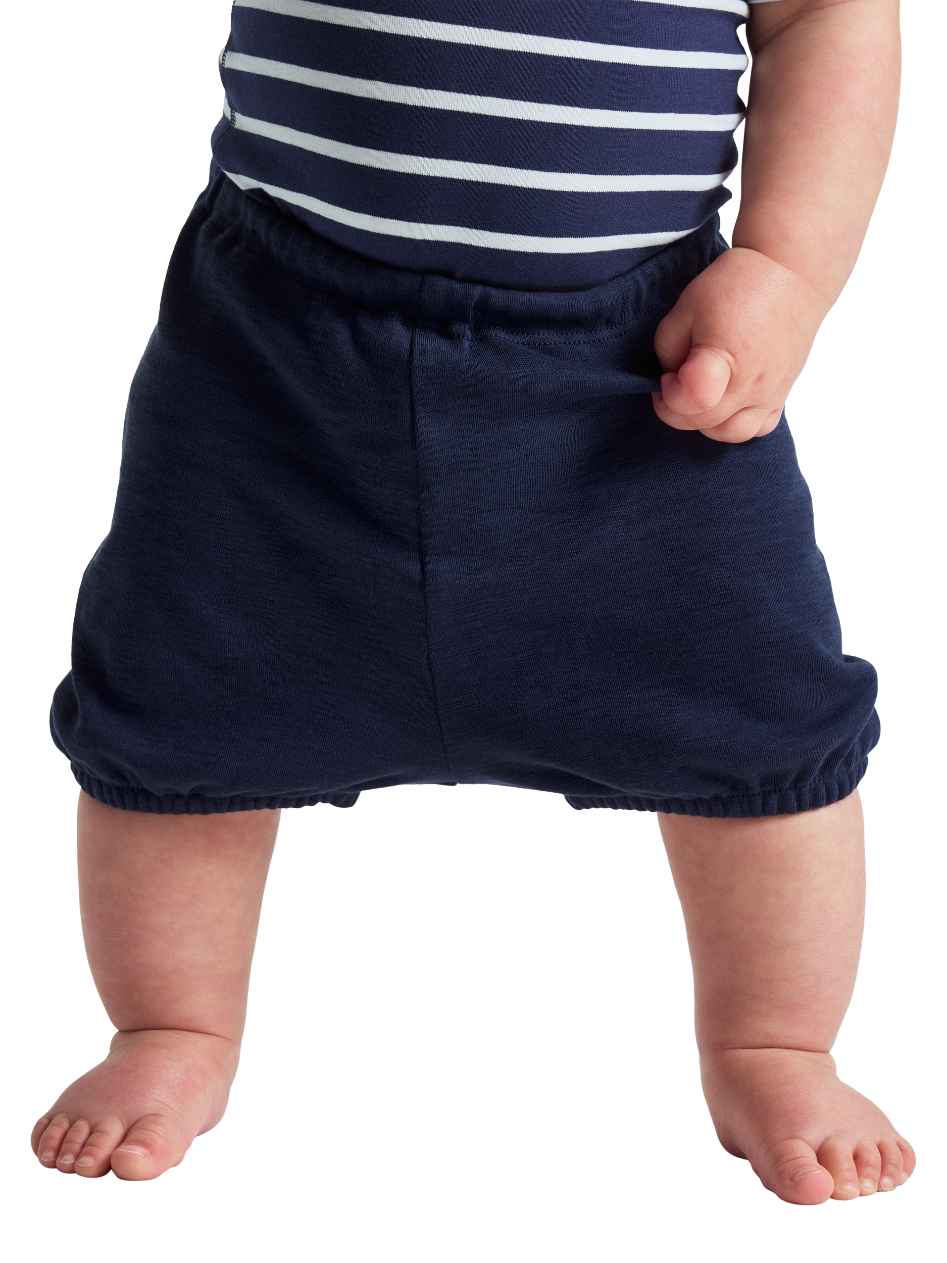 Product image 1 of 2, which shows Polarn O. Pyret Baby Organic Cotton Shorts, Blue, 1-2 months