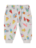 Polarn O. Pyret Baby Ice Cream Print Joggers, White