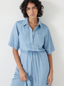 HUSH Chambray Midi Shirt Dress, Light Blue - view 2, Light Blue