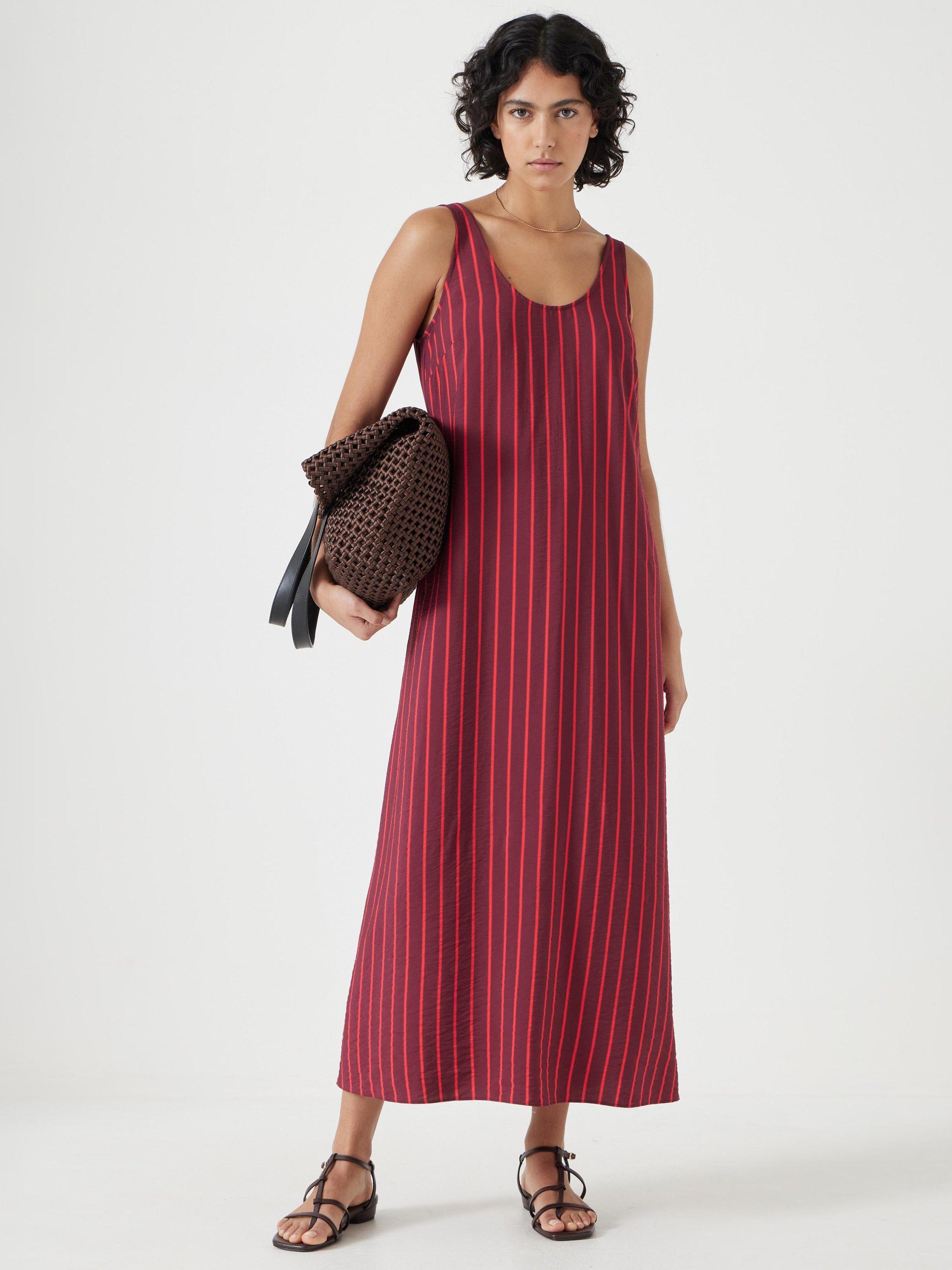 Product image 1 of 5, which shows HUSH Sophie Scoop Neck Sleeveless Maxi Dress, Maroon/Red, 4R