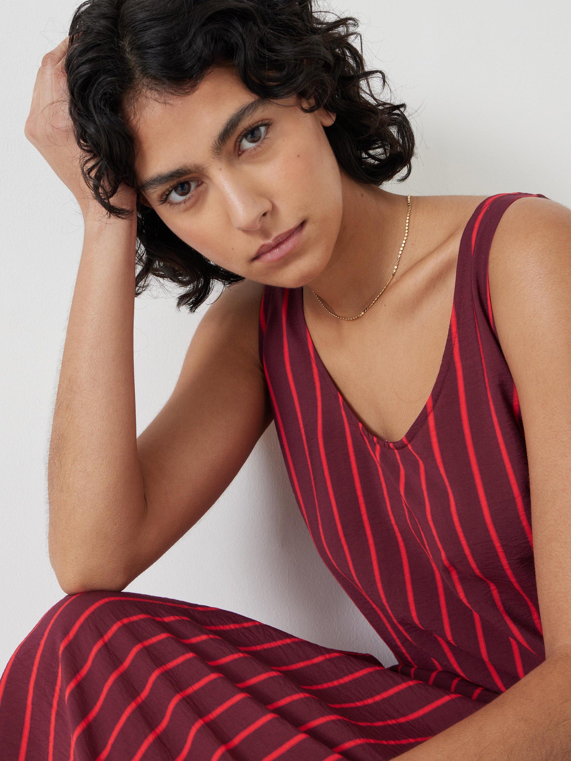 Product image 2 of 5, which shows HUSH Sophie Scoop Neck Sleeveless Maxi Dress, Maroon/Red, 4R