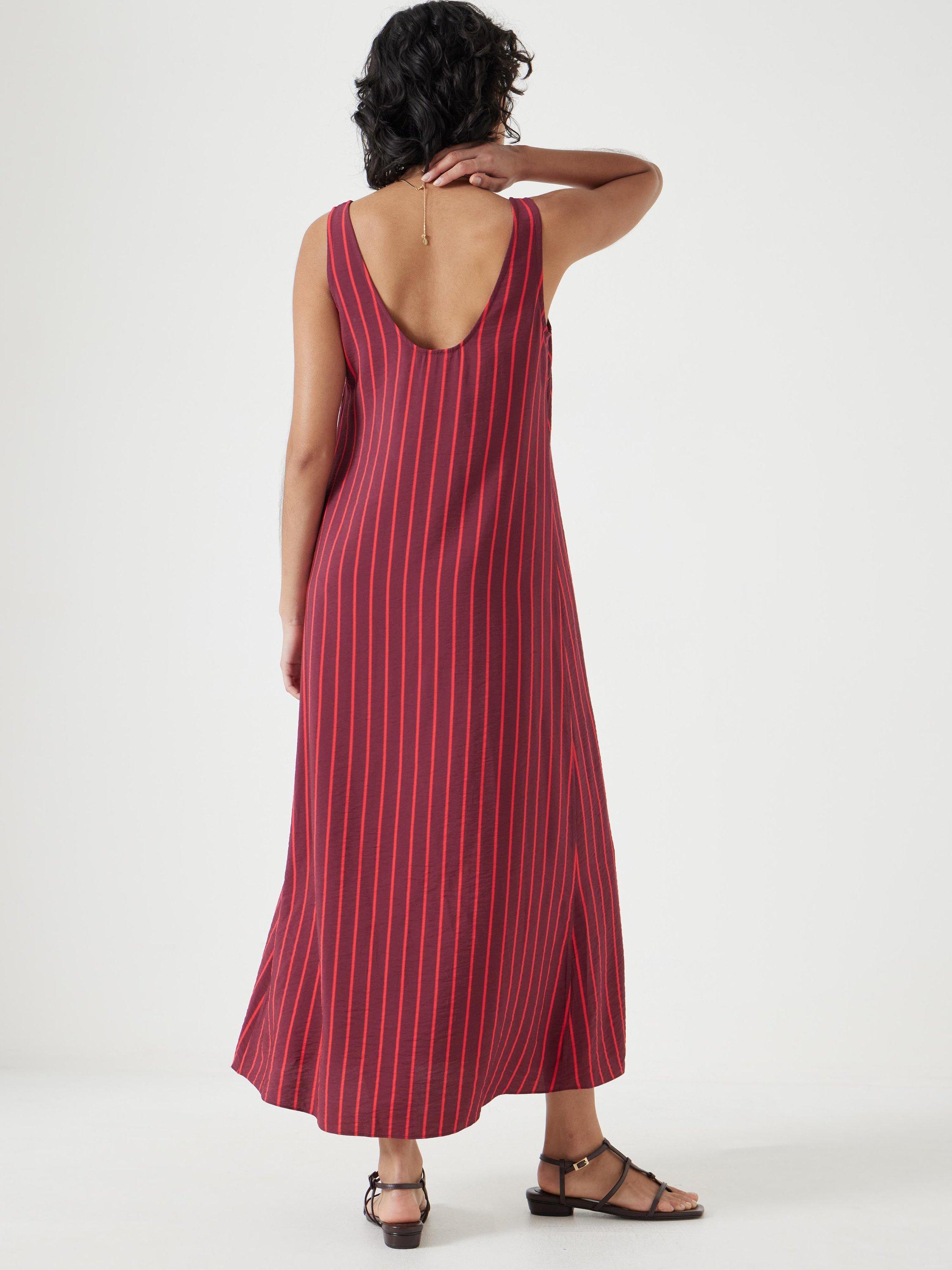 Product image 3 of 5, which shows HUSH Sophie Scoop Neck Sleeveless Maxi Dress, Maroon/Red, 4R