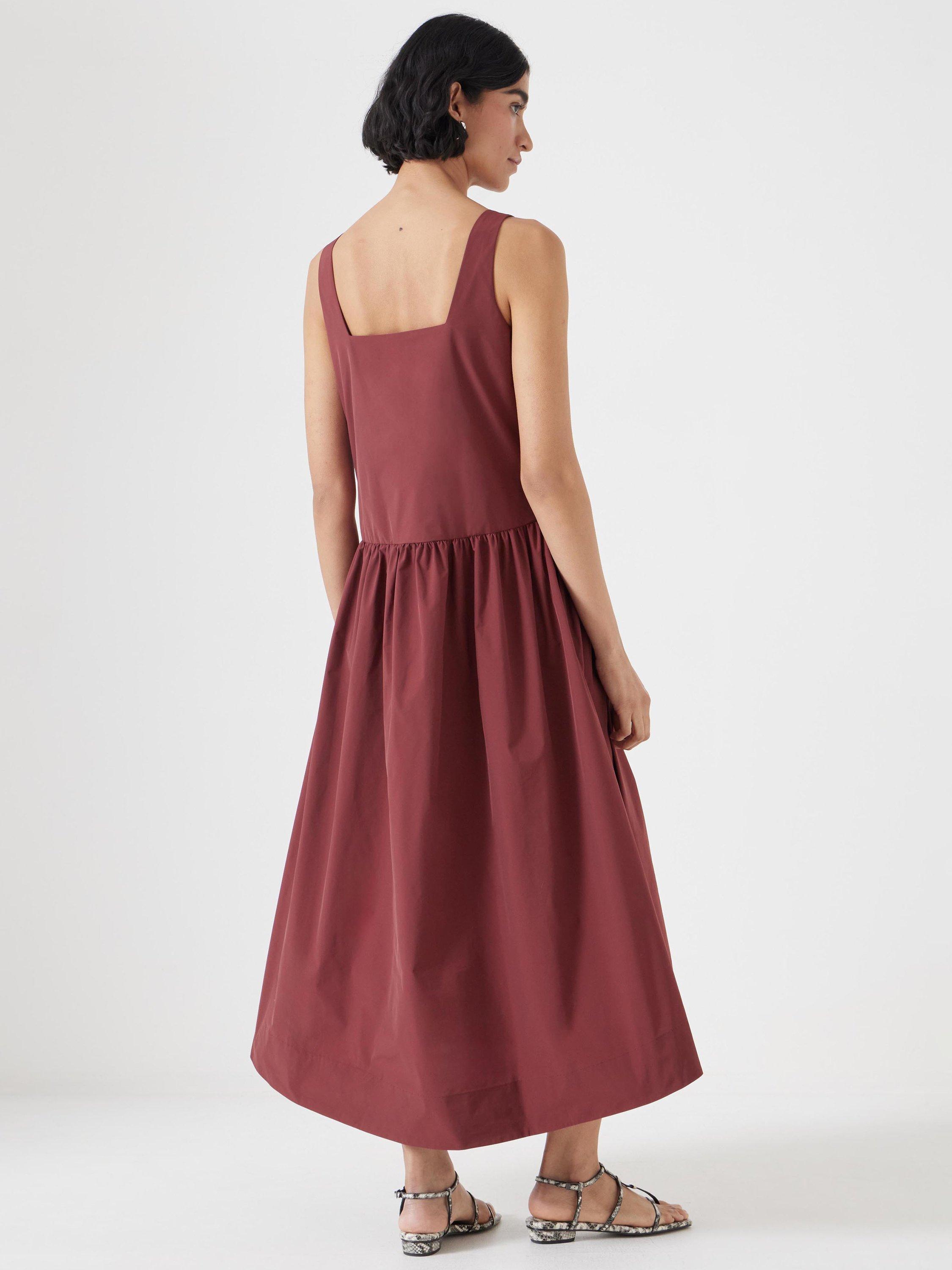 Product image 3 of 5, which shows HUSH Romi Midi Ballerina Dress, Port Red, XS Reg