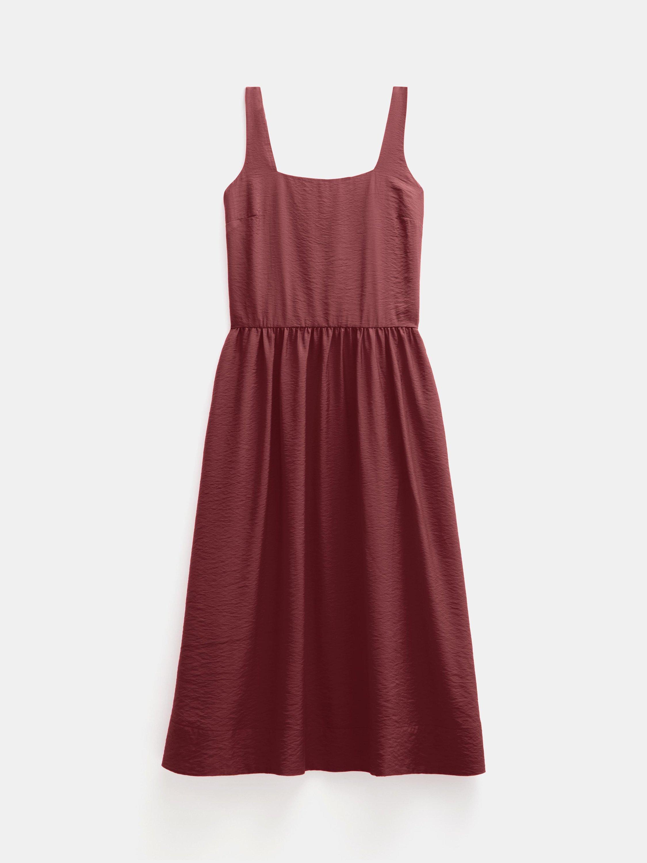 Product image 4 of 5, which shows HUSH Romi Midi Ballerina Dress, Port Red, XS Reg