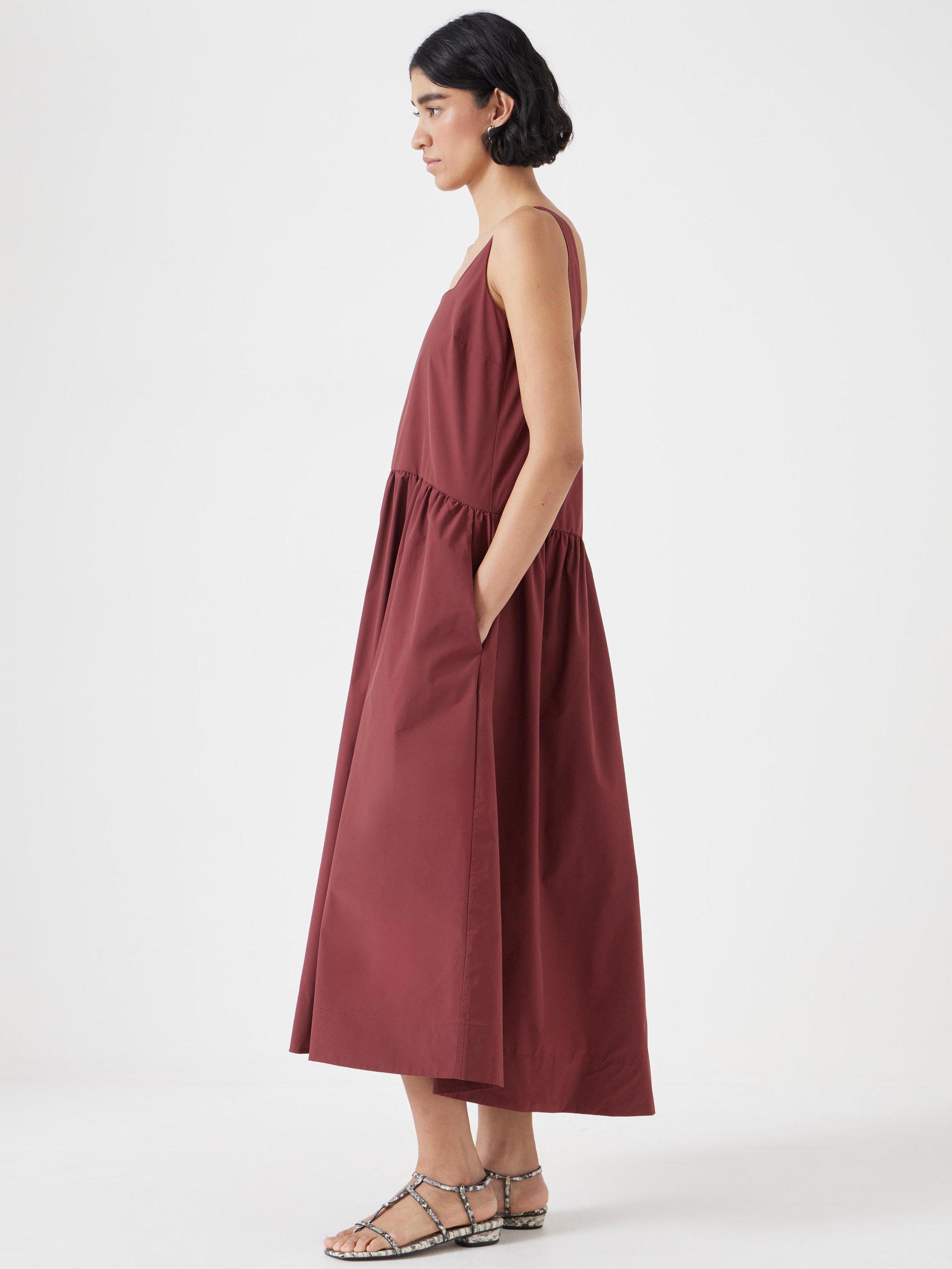 Product image 5 of 5, which shows HUSH Romi Midi Ballerina Dress, Port Red, XS Reg