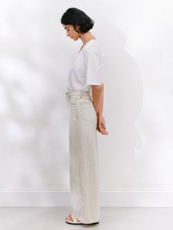 HUSH Nessa Stripe Wide Leg Jeans, Ecru/Black, Ecru/Black