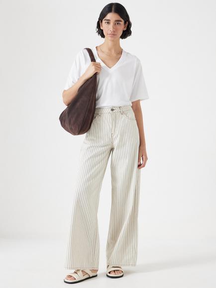 HUSH Nessa Stripe Wide Leg Jeans - view 2, Ecru/Black