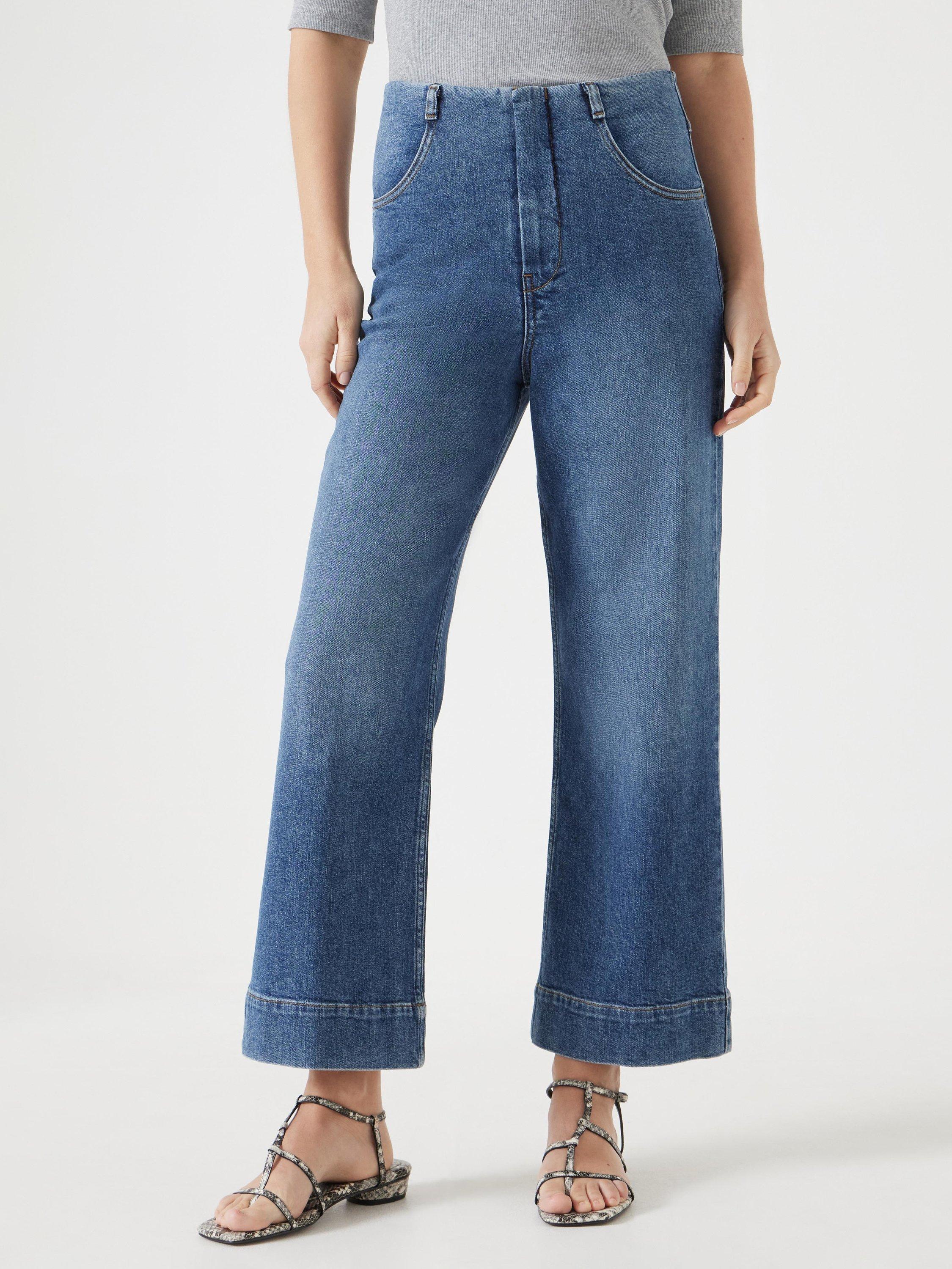 Product image 1 of 6, which shows HUSH Marla Cropped Jeans, Light Blue Authentic, 4R
