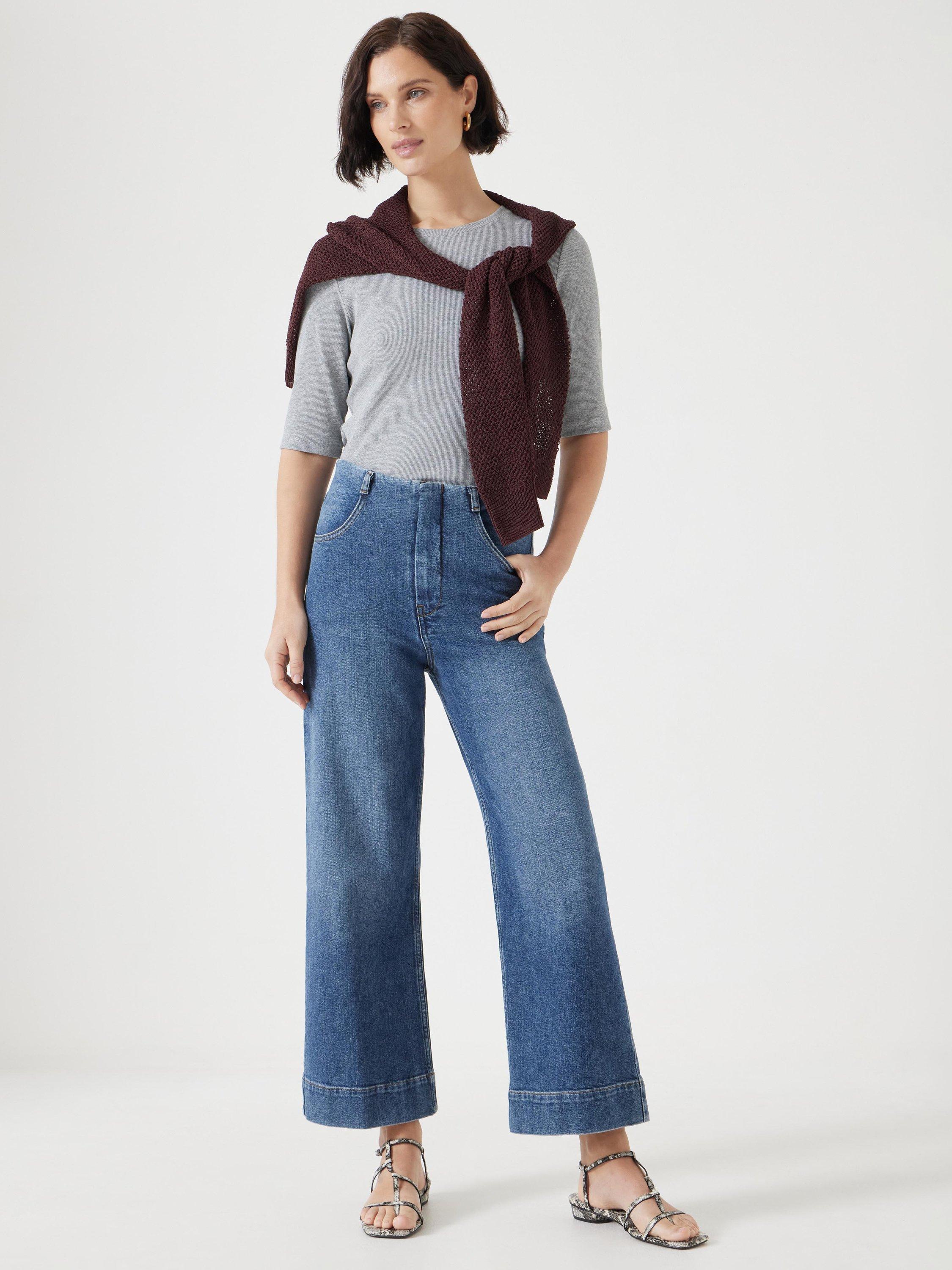 Product image 2 of 6, which shows HUSH Marla Cropped Jeans, Light Blue Authentic, 4R