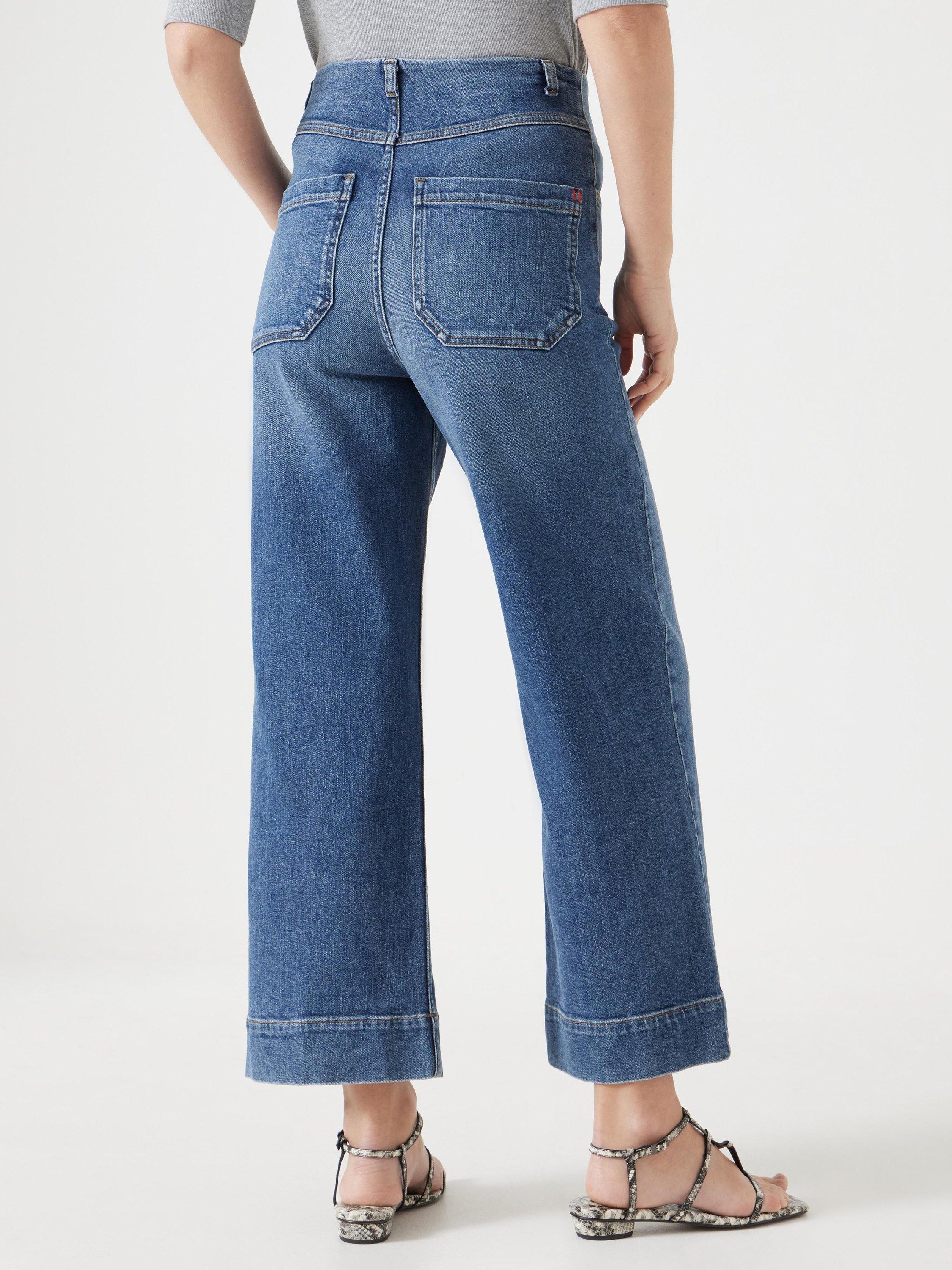 Product image 3 of 6, which shows HUSH Marla Cropped Jeans, Light Blue Authentic, 4R