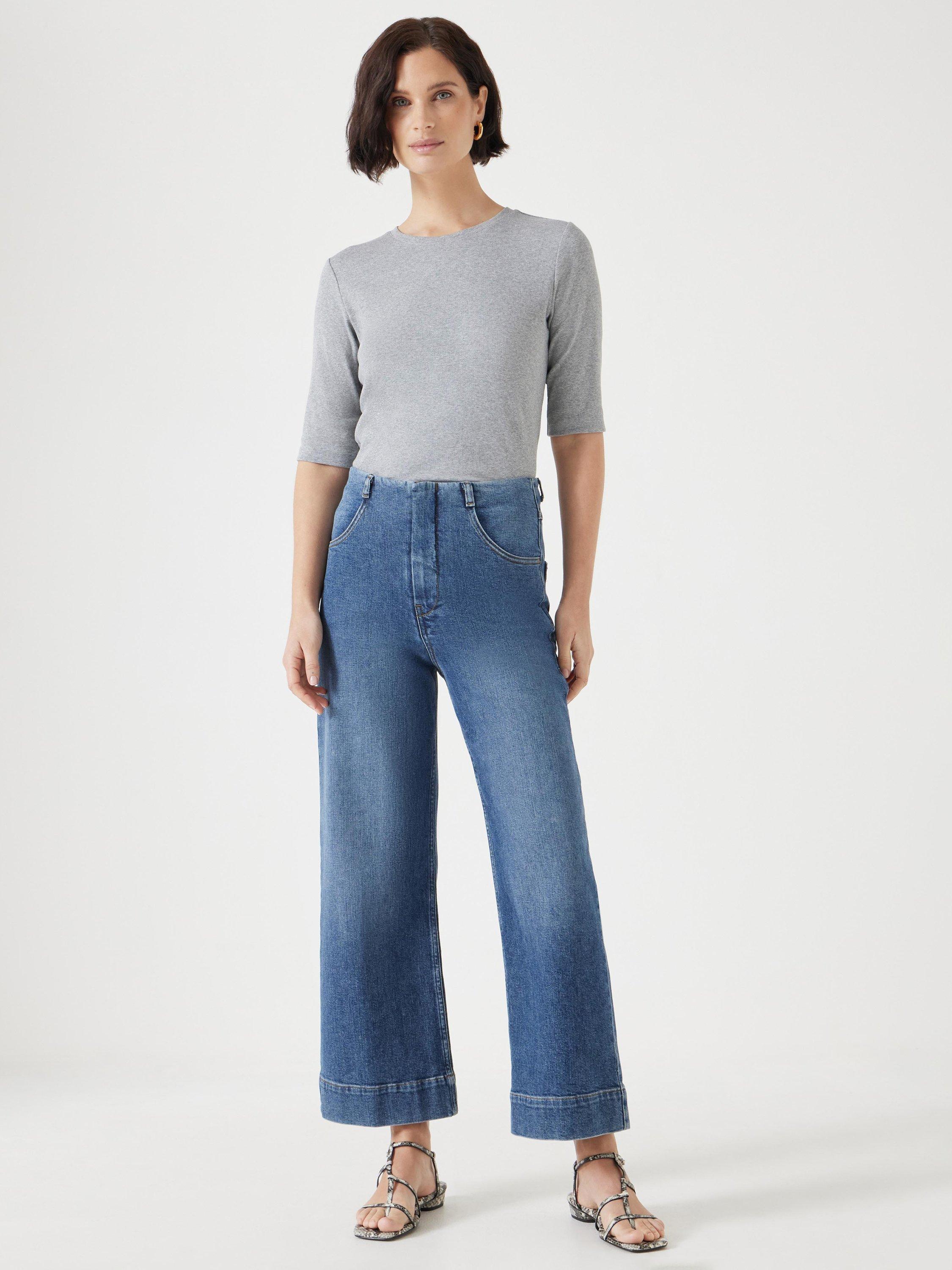 Product image 6 of 6, which shows HUSH Marla Cropped Jeans, Light Blue Authentic, 4R