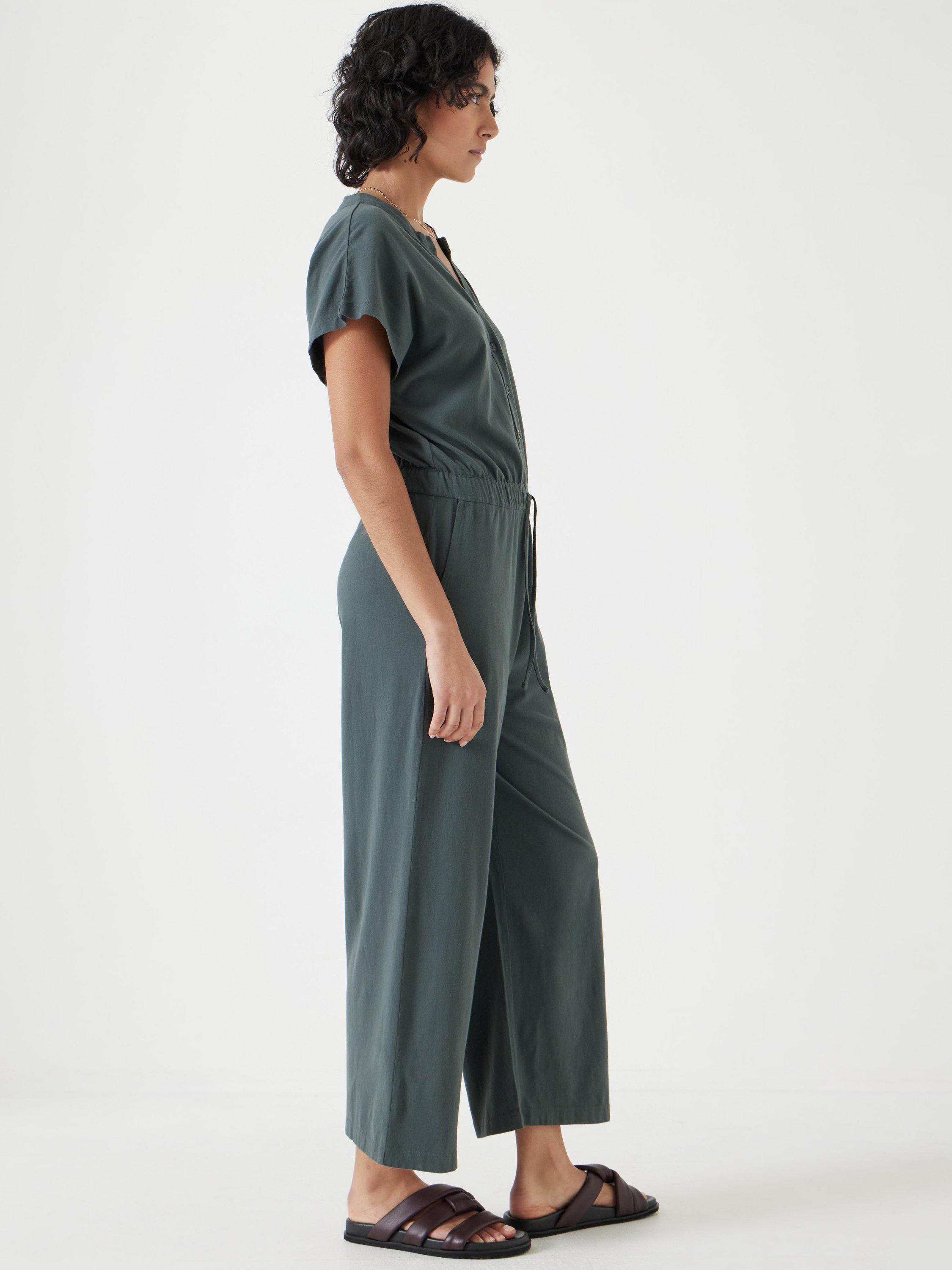 Product image 5 of 5, which shows HUSH Kendall Jersey Jumpsuit, Washed Dark Green, 4R