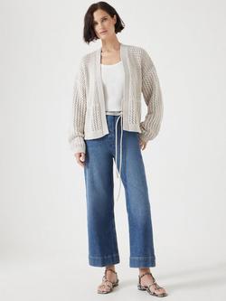 HUSH Textured Knit Open Neck Cardigan - view 2, Off White