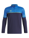 Under Armour Kids' Challenger Long Sleeved Quarter Zip Top, Navy/Yellow
