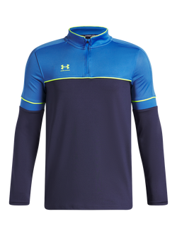 Under Armour Kids' Challenger Long Sleeved Quarter Zip Top, Navy/Yellow, Navy/Yellow
