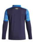 Under Armour Kids' Challenger Long Sleeved Quarter Zip Top, Navy/Yellow