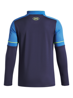 Under Armour Kids' Challenger Long Sleeved Quarter Zip Top, Navy/Yellow - view 2, Navy/Yellow