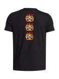 Under Armour Kids' Cotton Blend Flame T-Shirt, Black/Red