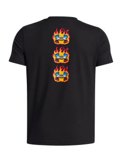 Under Armour Kids' Cotton Blend Flame T-Shirt, Black/Red - view 2, Black/Red