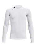 Under Armour Kids' Long Sleeved Mock Neck Top, White/Black