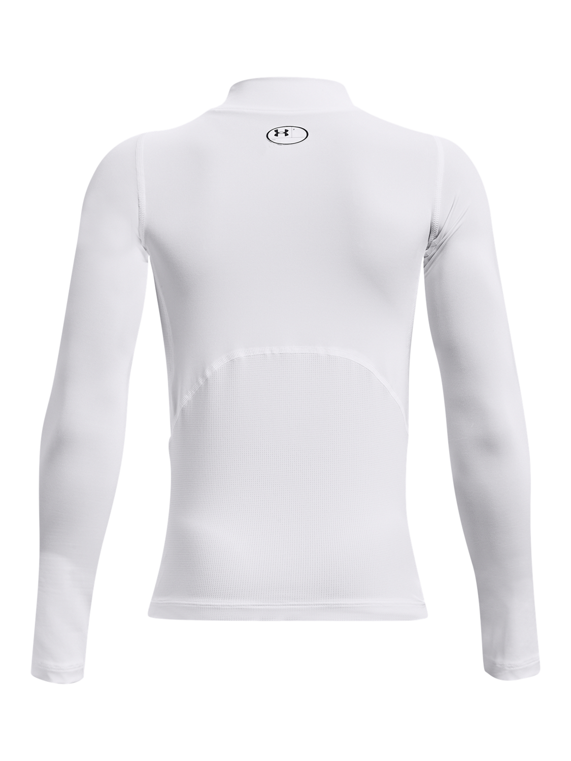 Product image 2 of 2, which shows Under Armour Kids' Long Sleeved Mock Neck Top, White/Black, S