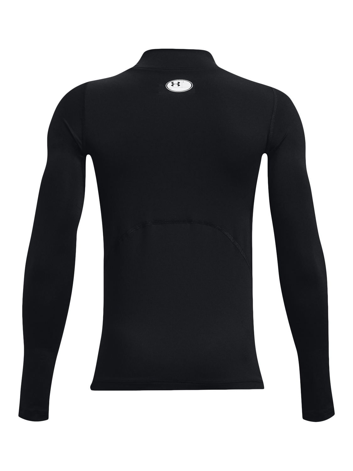 Product image 2 of 2, which shows Under Armour Kids' Long Sleeved Mock Neck Top, Black/White, S