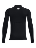 Under Armour Kids' Long Sleeved Mock Neck Top, Black/White