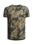 Under Armour Kids' Short Sleeved Camouflage Tech T-Shirt, Marine Green