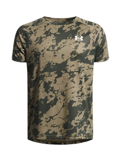 Under Armour Kids' Short Sleeved Camouflage Tech T-Shirt, Marine Green, Marine Green