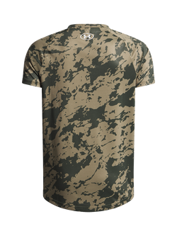 Under Armour Kids' Short Sleeved Camouflage Tech T-Shirt, Marine Green - view 2, Marine Green