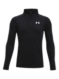 Under Armour Kids' Long Sleeved Half Zip Top, Black/White
